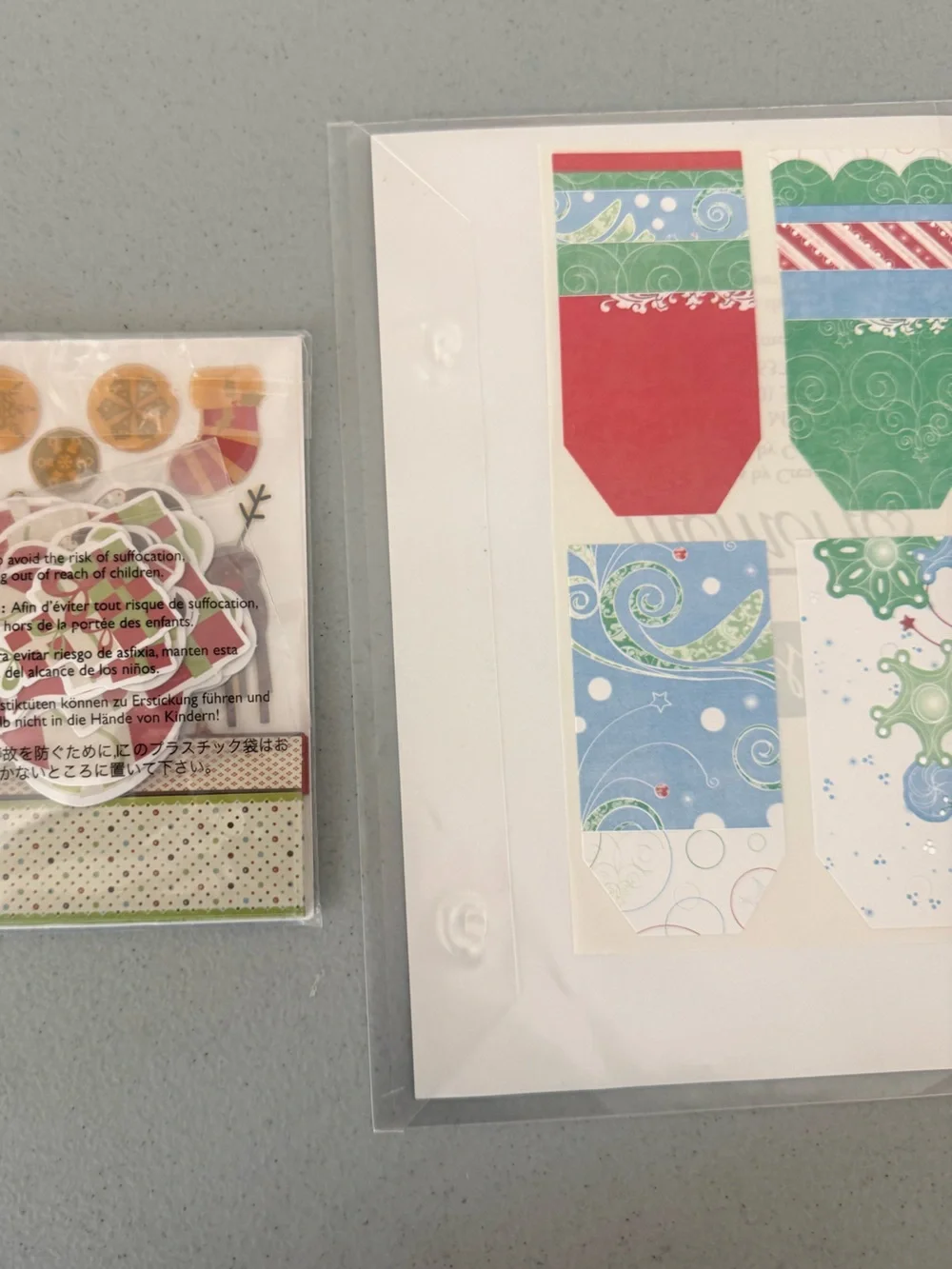 Assortment of Creative Memories Holiday Sticker & Paper Set - Red Green Blue